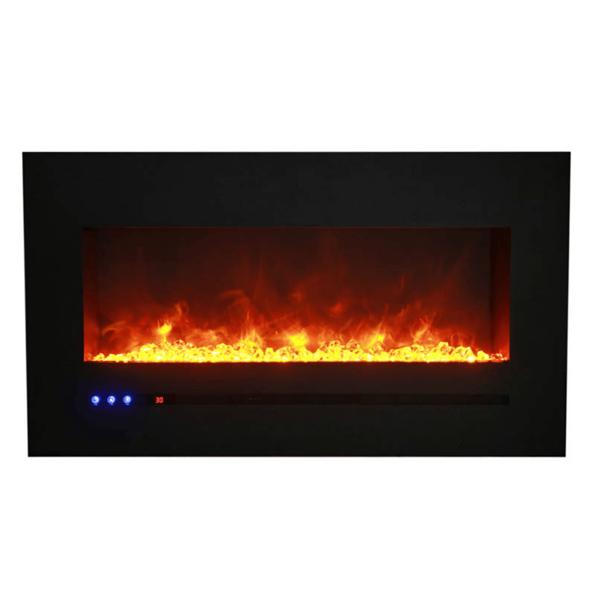 Sierra Flame by Amantii Wall Mount/Flush Mount 26" Electric Fireplace With Deep Charcoal Colored Steel Surround and Glass Media