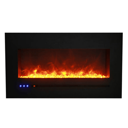 Sierra Flame by Amantii Wall Mount/Flush Mount 26" Electric Fireplace With Deep Charcoal Colored Steel Surround and Glass Media