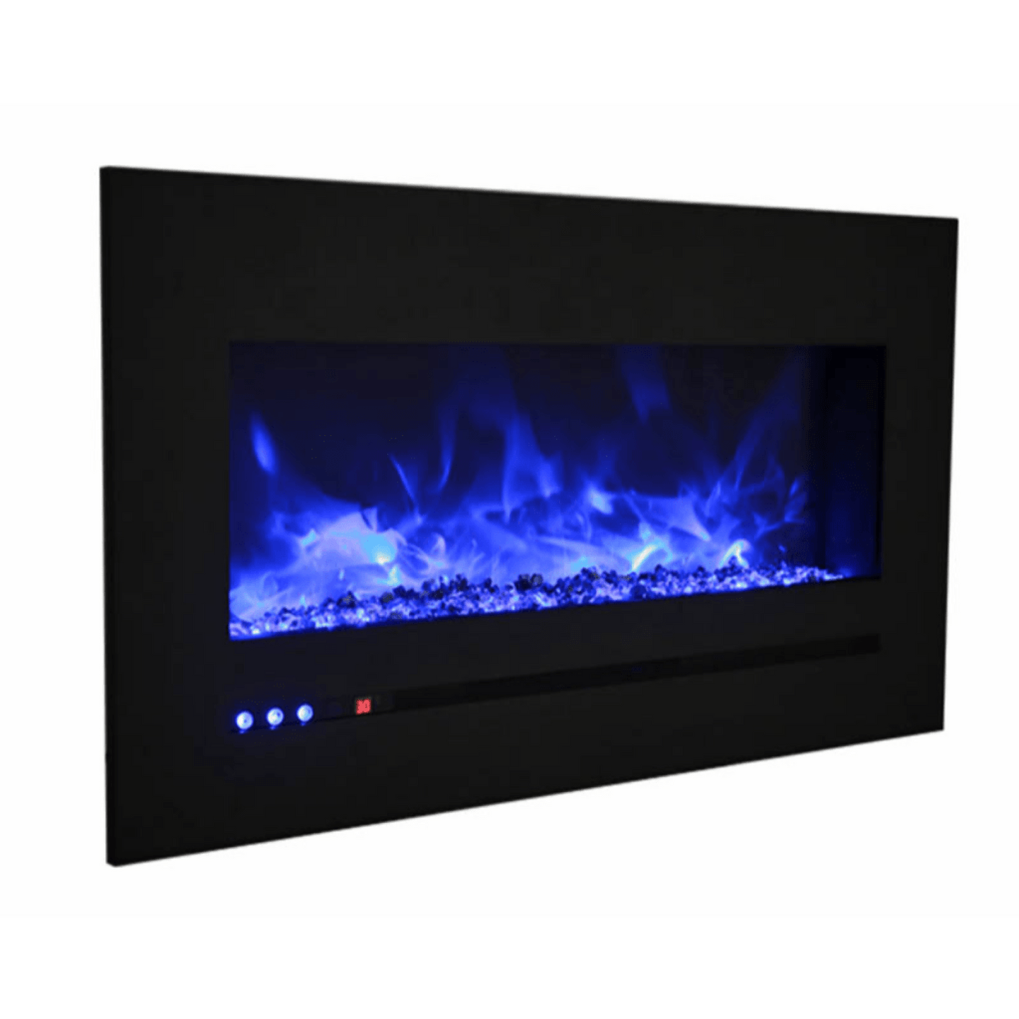 Sierra Flame by Amantii Wall Mount/Flush Mount 26" Electric Fireplace With Deep Charcoal Colored Steel Surround and Glass Media