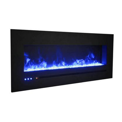 Sierra Flame by Amantii Wall Mount/Flush Mount 26" Electric Fireplace With Deep Charcoal Colored Steel Surround and Glass Media