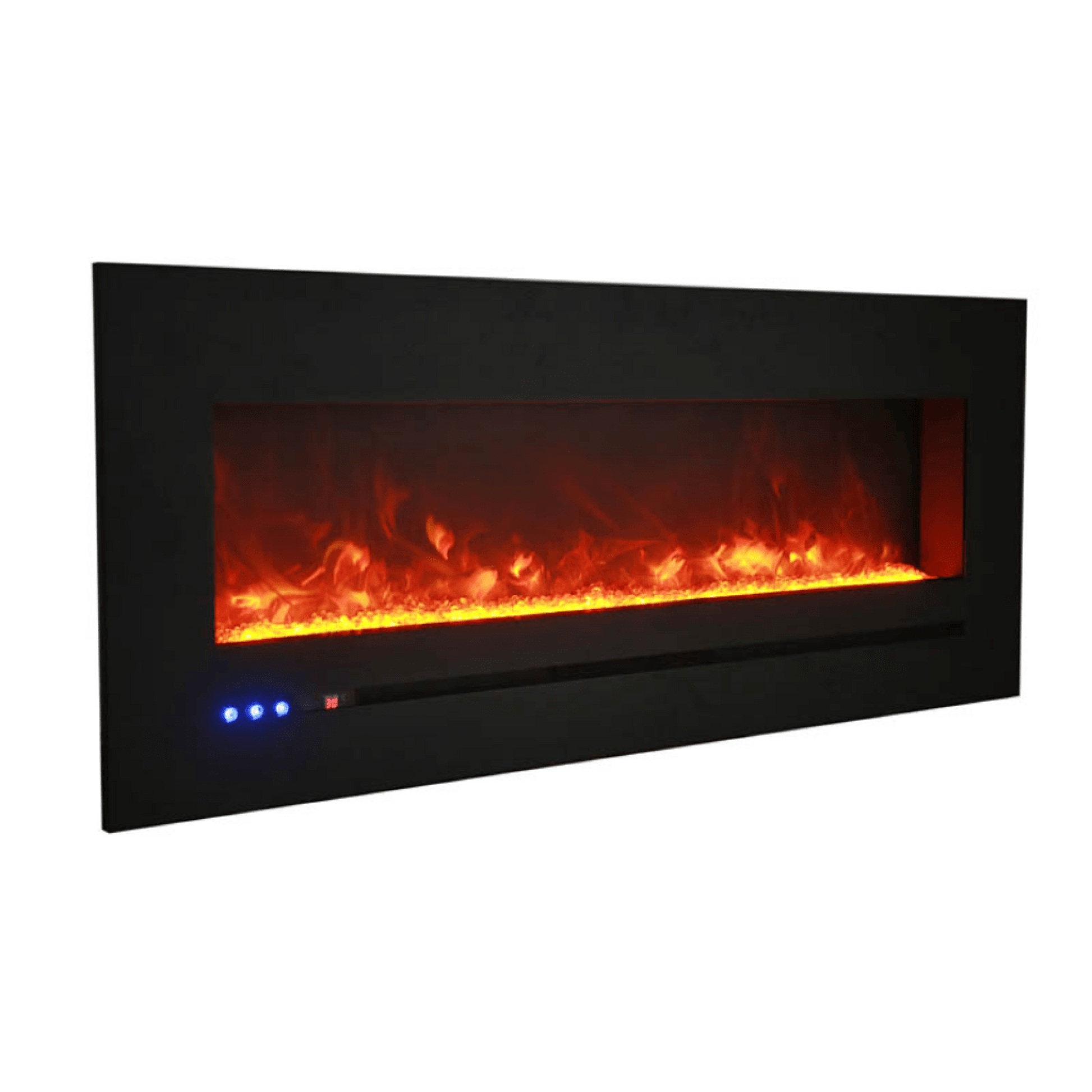Sierra Flame by Amantii Wall Mount/Flush Mount 26" Electric Fireplace With Deep Charcoal Colored Steel Surround and Glass Media