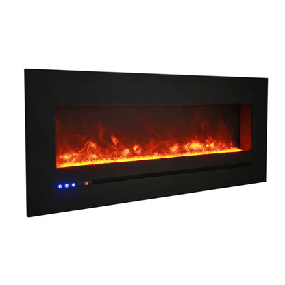 Sierra Flame by Amantii Wall Mount/Flush Mount 26" Electric Fireplace With Deep Charcoal Colored Steel Surround and Glass Media