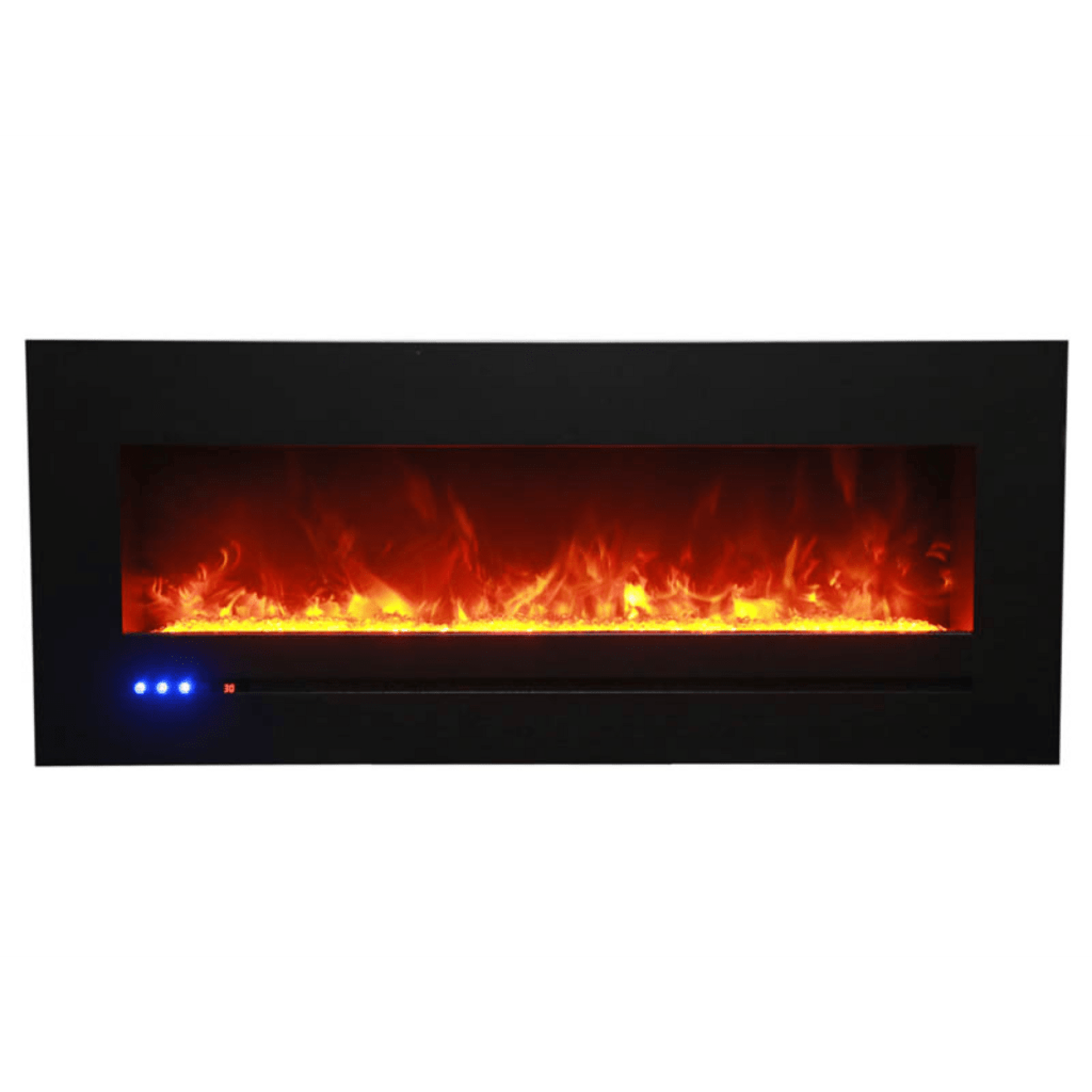 Sierra Flame by Amantii Wall Mount/Flush Mount 26" Electric Fireplace With Deep Charcoal Colored Steel Surround and Glass Media