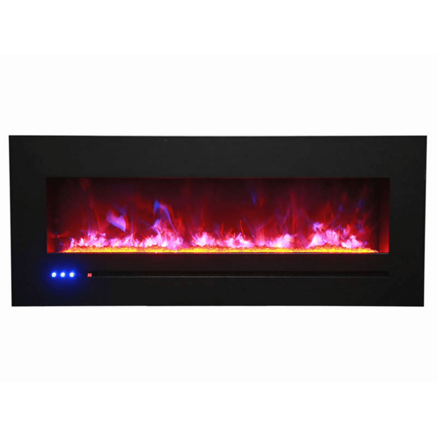 Sierra Flame by Amantii Wall Mount/Flush Mount 26" Electric Fireplace With Deep Charcoal Colored Steel Surround and Glass Media