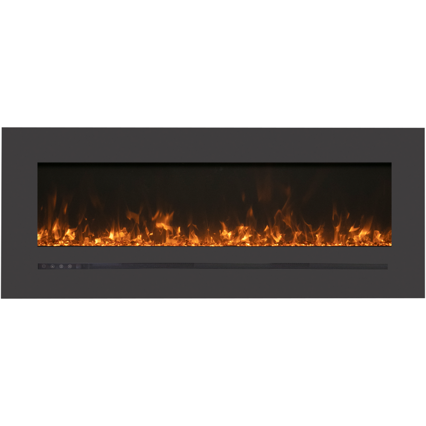 Sierra Flame by Amantii Wall Mount/Flush Mount 26" Electric Fireplace With Deep Charcoal Colored Steel Surround and Glass Media