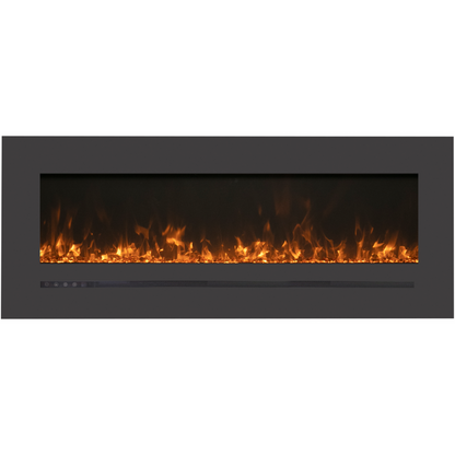 Sierra Flame by Amantii Wall Mount/Flush Mount 26" Electric Fireplace With Deep Charcoal Colored Steel Surround and Glass Media