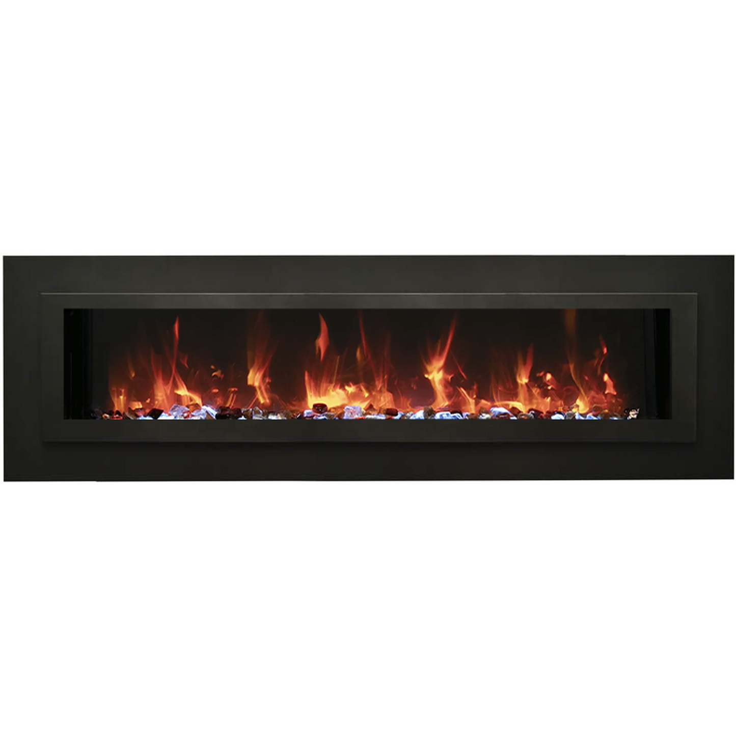 Sierra Flame by Amantii Wall Mount/Flush Mount 26" Electric Fireplace With Deep Charcoal Colored Steel Surround and Glass Media