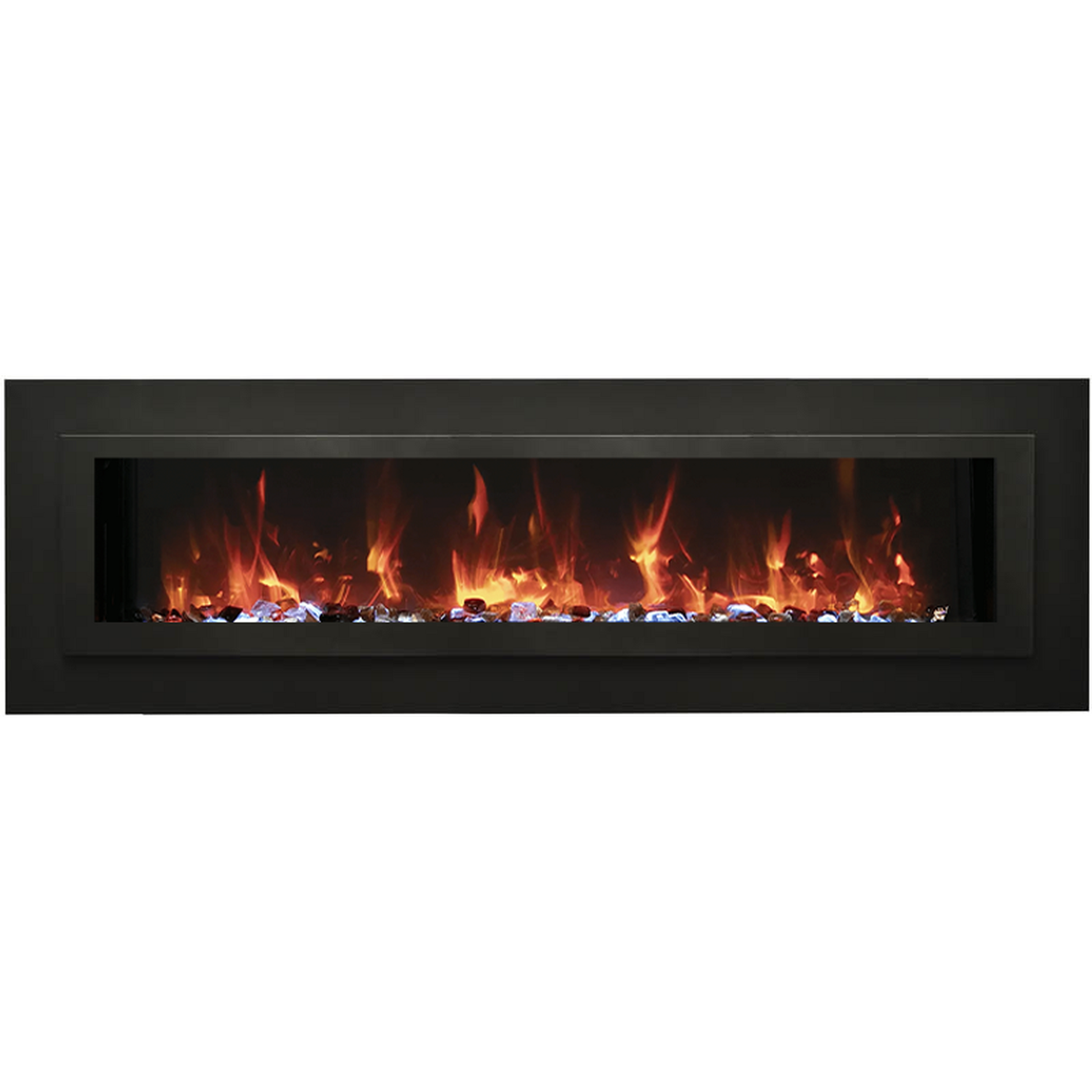 Sierra Flame by Amantii Wall Mount/Flush Mount 26" Electric Fireplace With Deep Charcoal Colored Steel Surround and Glass Media