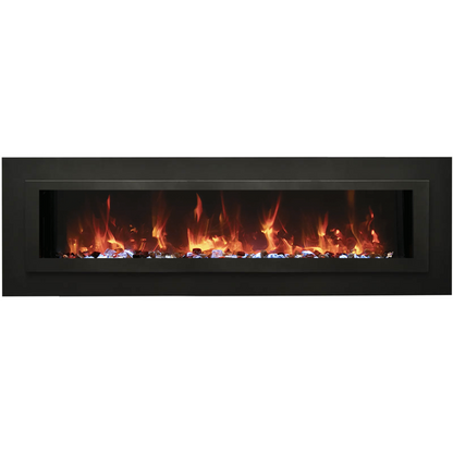 Sierra Flame by Amantii Wall Mount/Flush Mount 26" Electric Fireplace With Deep Charcoal Colored Steel Surround and Glass Media