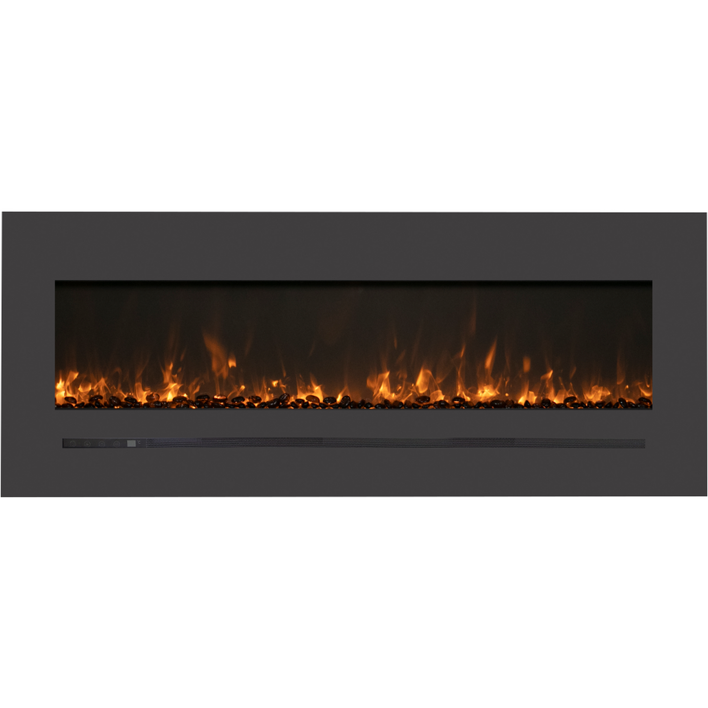 Sierra Flame by Amantii Wall Mount/Flush Mount 26" Electric Fireplace With Deep Charcoal Colored Steel Surround and Glass Media