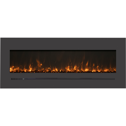 Sierra Flame by Amantii Wall Mount/Flush Mount 26" Electric Fireplace With Deep Charcoal Colored Steel Surround and Glass Media