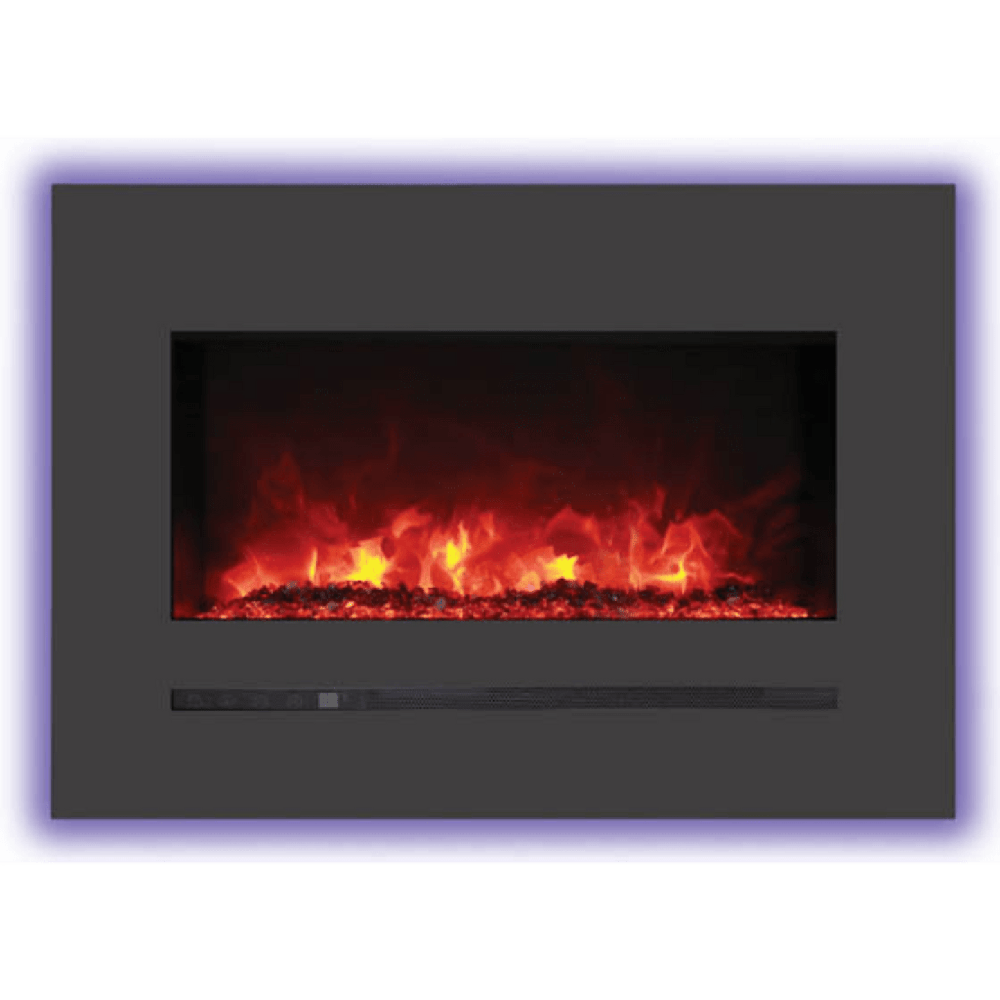 Sierra Flame by Amantii Wall Mount/Flush Mount 26" Electric Fireplace With Deep Charcoal Colored Steel Surround and Glass Media
