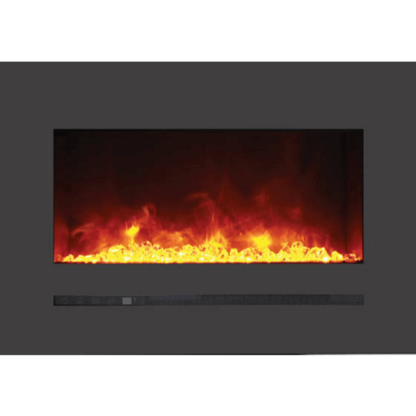 Sierra Flame by Amantii Wall Mount/Flush Mount 26" Electric Fireplace With Deep Charcoal Colored Steel Surround and Glass Media