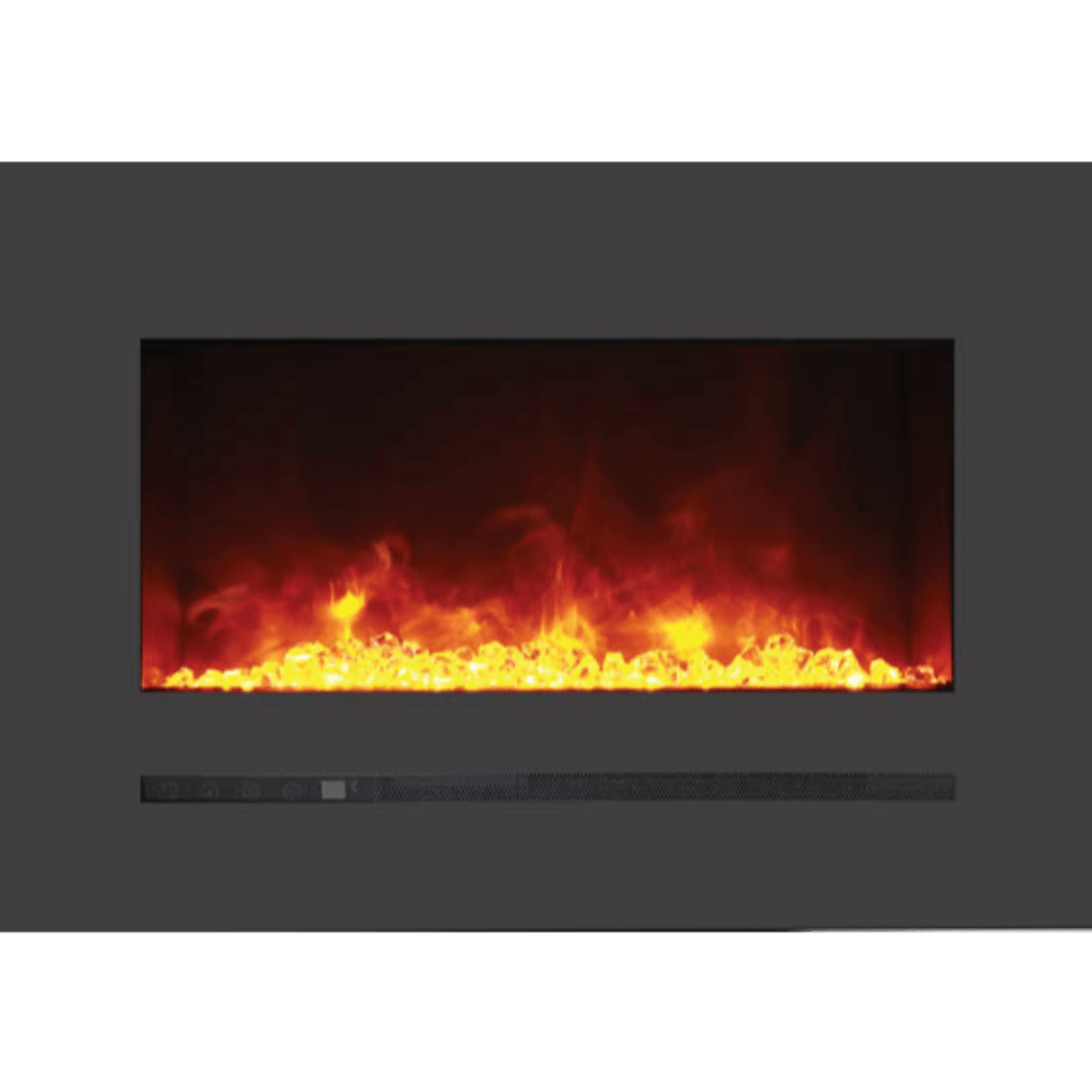 Sierra Flame by Amantii Wall Mount/Flush Mount 26" Electric Fireplace With Deep Charcoal Colored Steel Surround and Glass Media