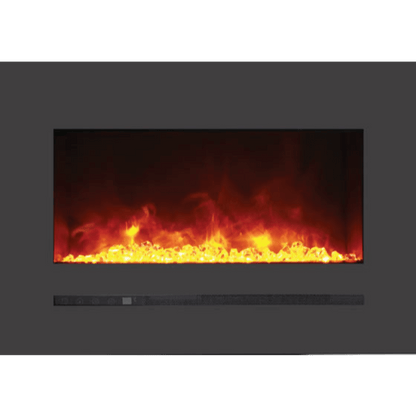Sierra Flame by Amantii Wall Mount/Flush Mount 26" Electric Fireplace With Deep Charcoal Colored Steel Surround and Glass Media