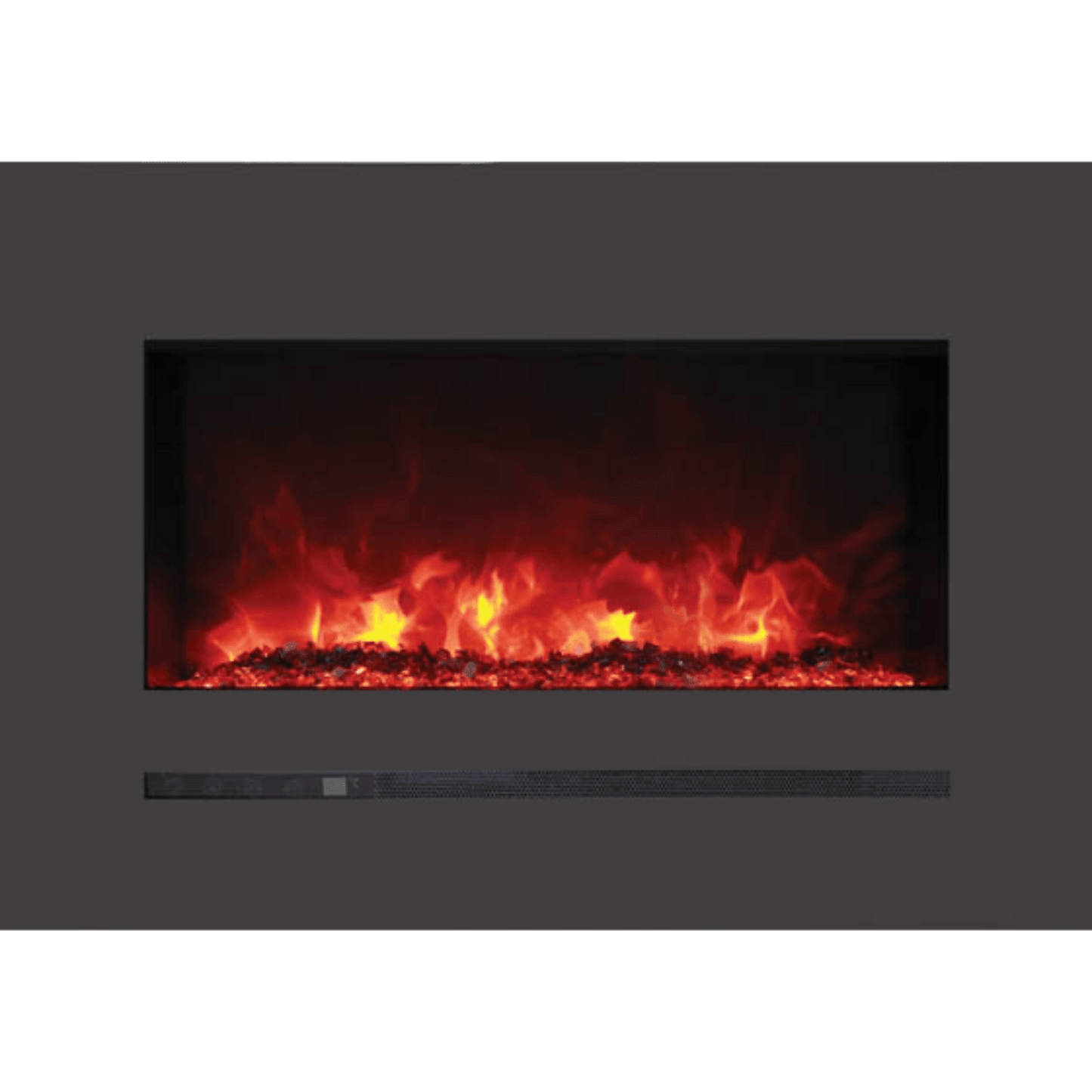 Sierra Flame by Amantii Wall Mount/Flush Mount 26" Electric Fireplace With Deep Charcoal Colored Steel Surround and Glass Media