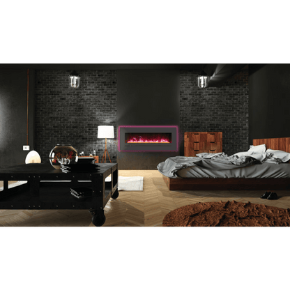 Sierra Flame by Amantii 48" Wall Mount/Flush Mount Electric Fireplace with Deep Charcoal Colored Steel Surround