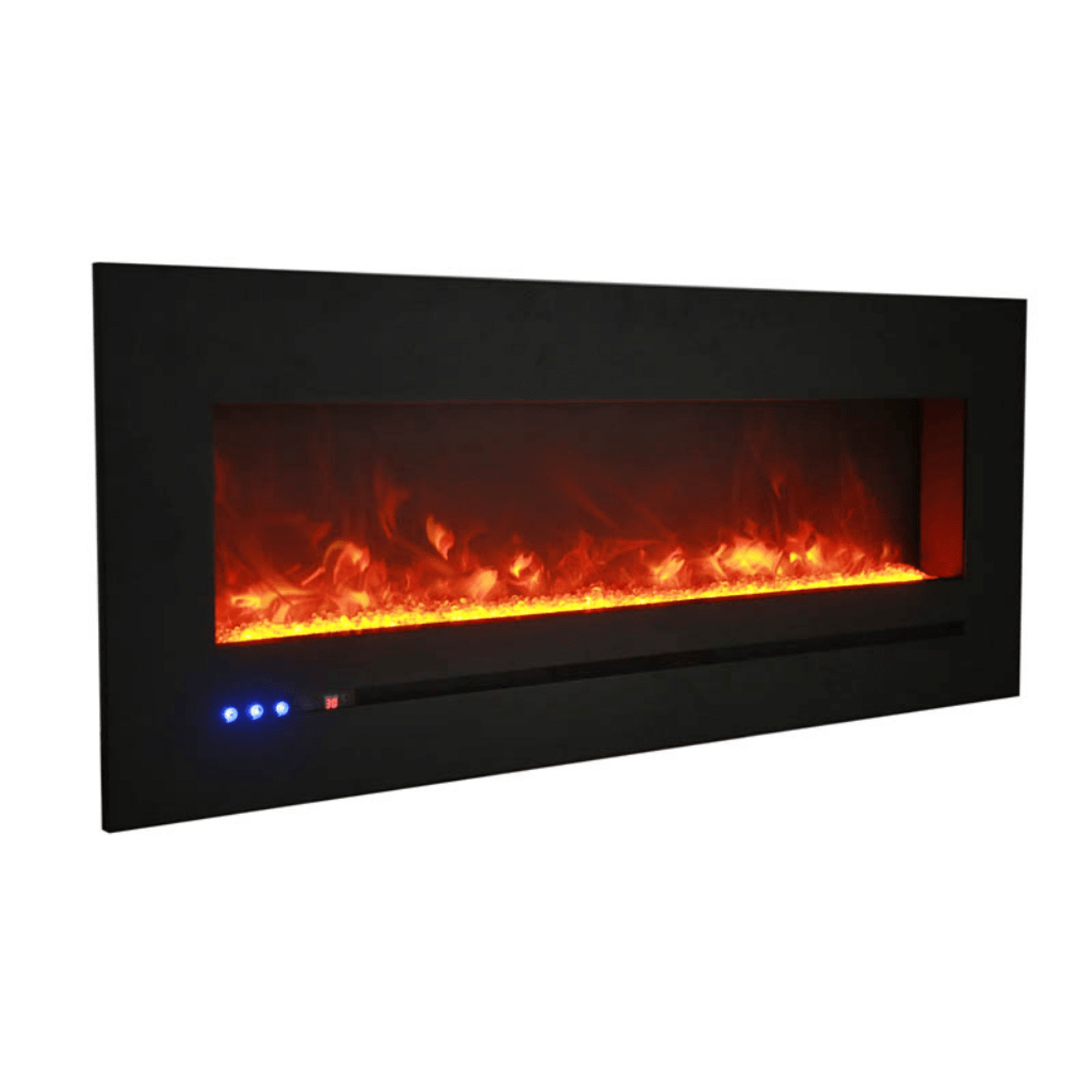 Sierra Flame by Amantii Wall Mount/Flush Mount 88" Electric Fireplace With Deep Charcoal Colored Steel Surround and Glass Media