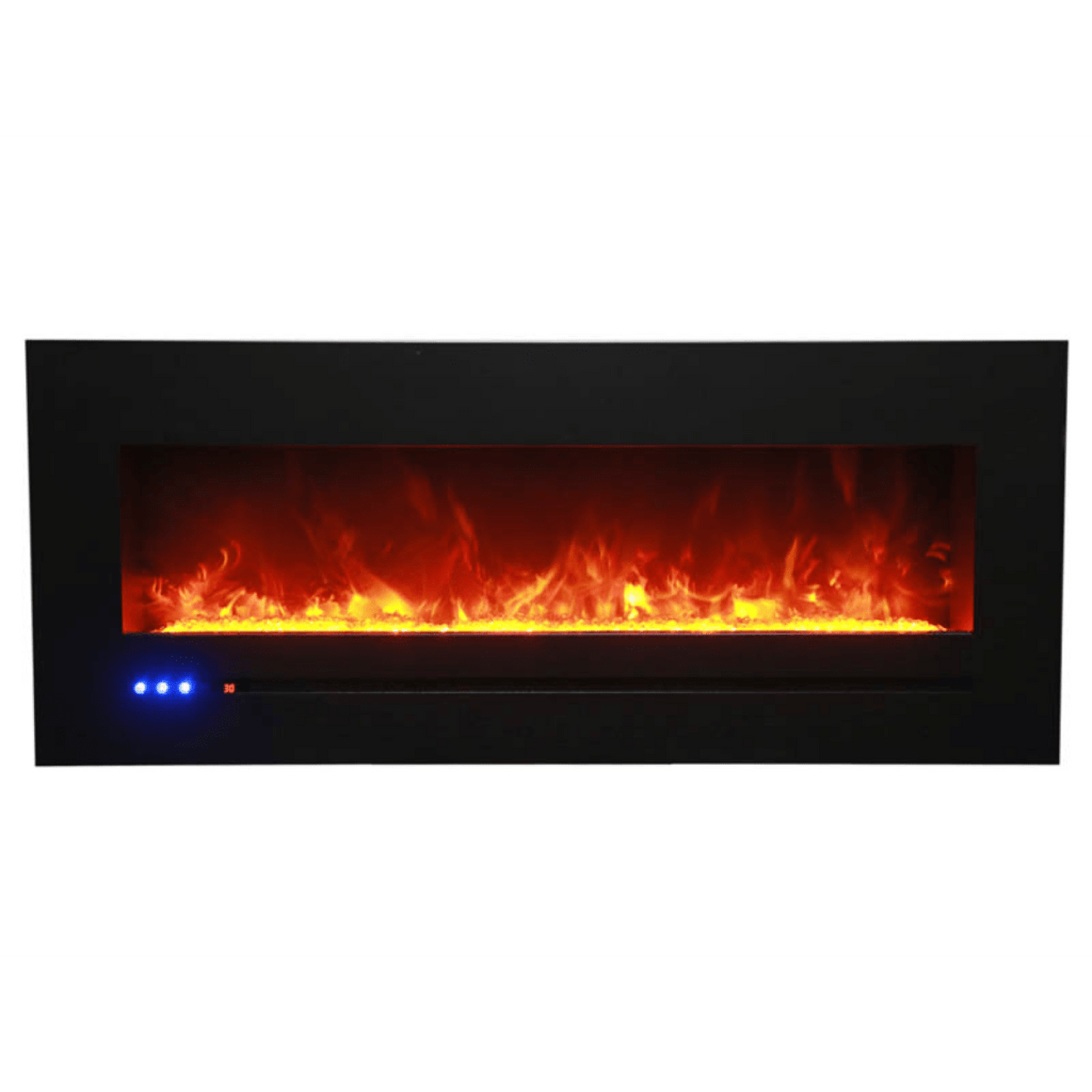 Sierra Flame by Amantii Wall Mount/Flush Mount 88" Electric Fireplace With Deep Charcoal Colored Steel Surround and Glass Media