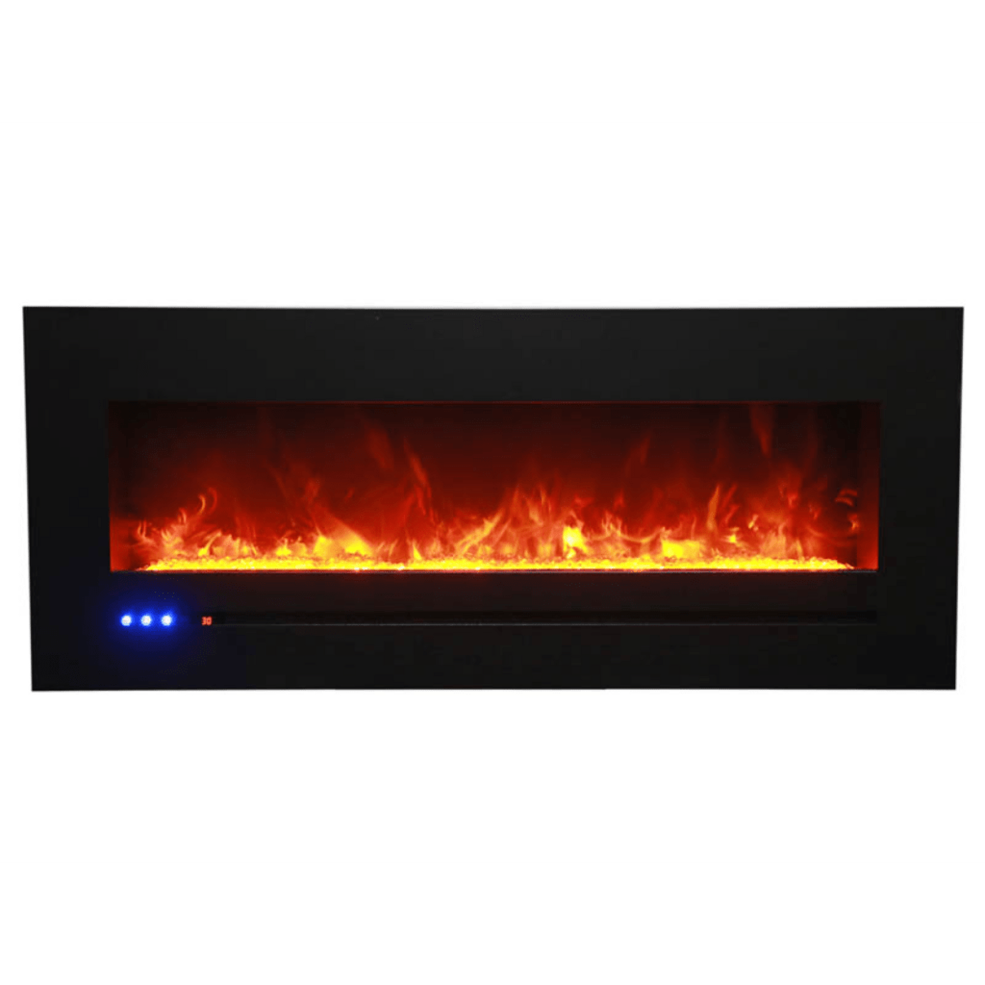 Sierra Flame by Amantii Wall Mount/Flush Mount 88" Electric Fireplace With Deep Charcoal Colored Steel Surround and Glass Media