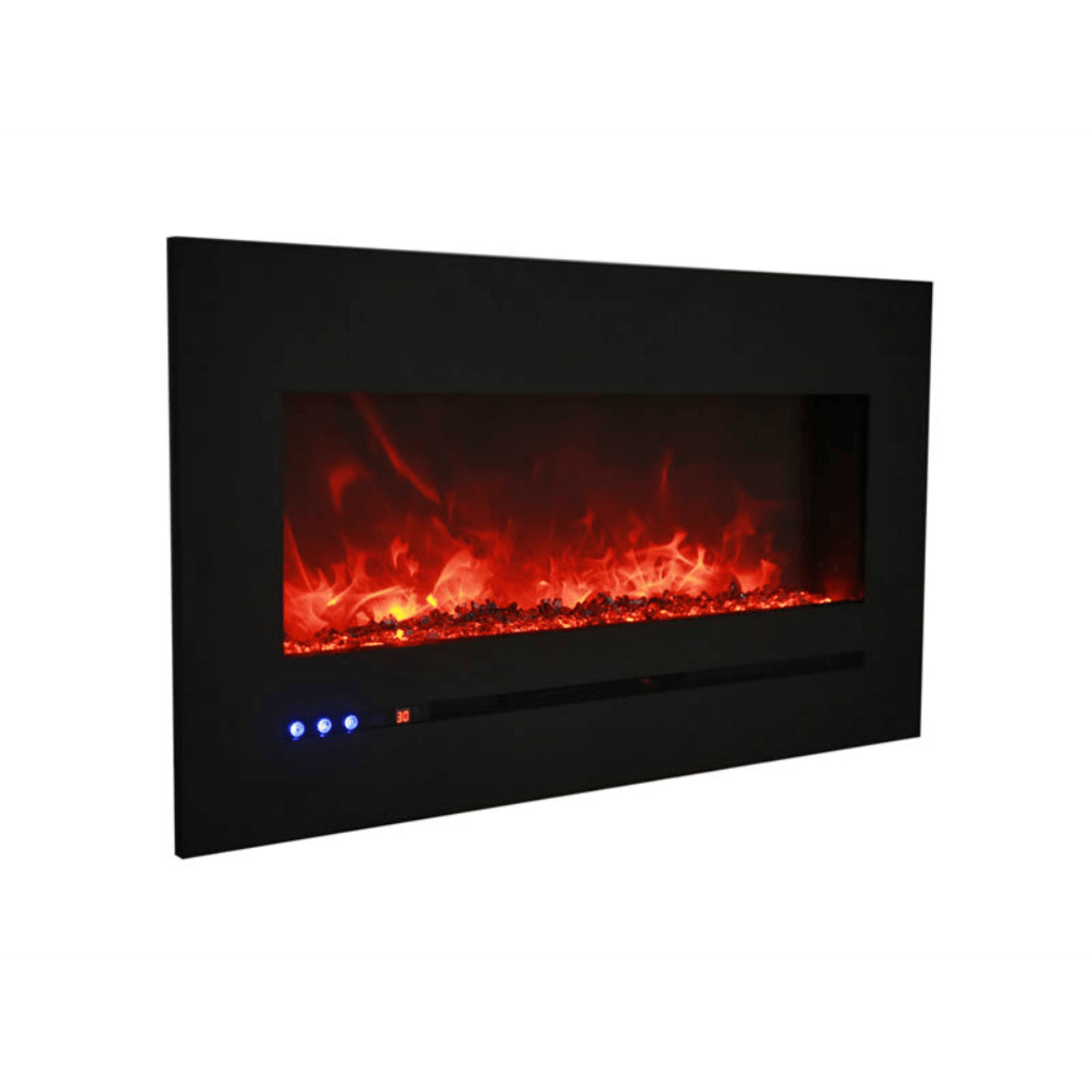 Sierra Flame by Amantii Wall Mount/Flush Mount 88" Electric Fireplace With Deep Charcoal Colored Steel Surround and Glass Media