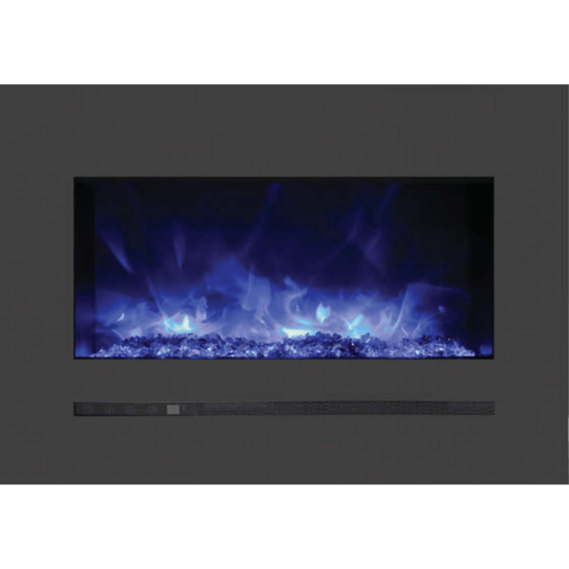 Sierra Flame by Amantii Wall Mount/Flush Mount 88" Electric Fireplace With Deep Charcoal Colored Steel Surround and Glass Media