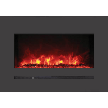 Sierra Flame by Amantii Wall Mount/Flush Mount 88" Electric Fireplace With Deep Charcoal Colored Steel Surround and Glass Media