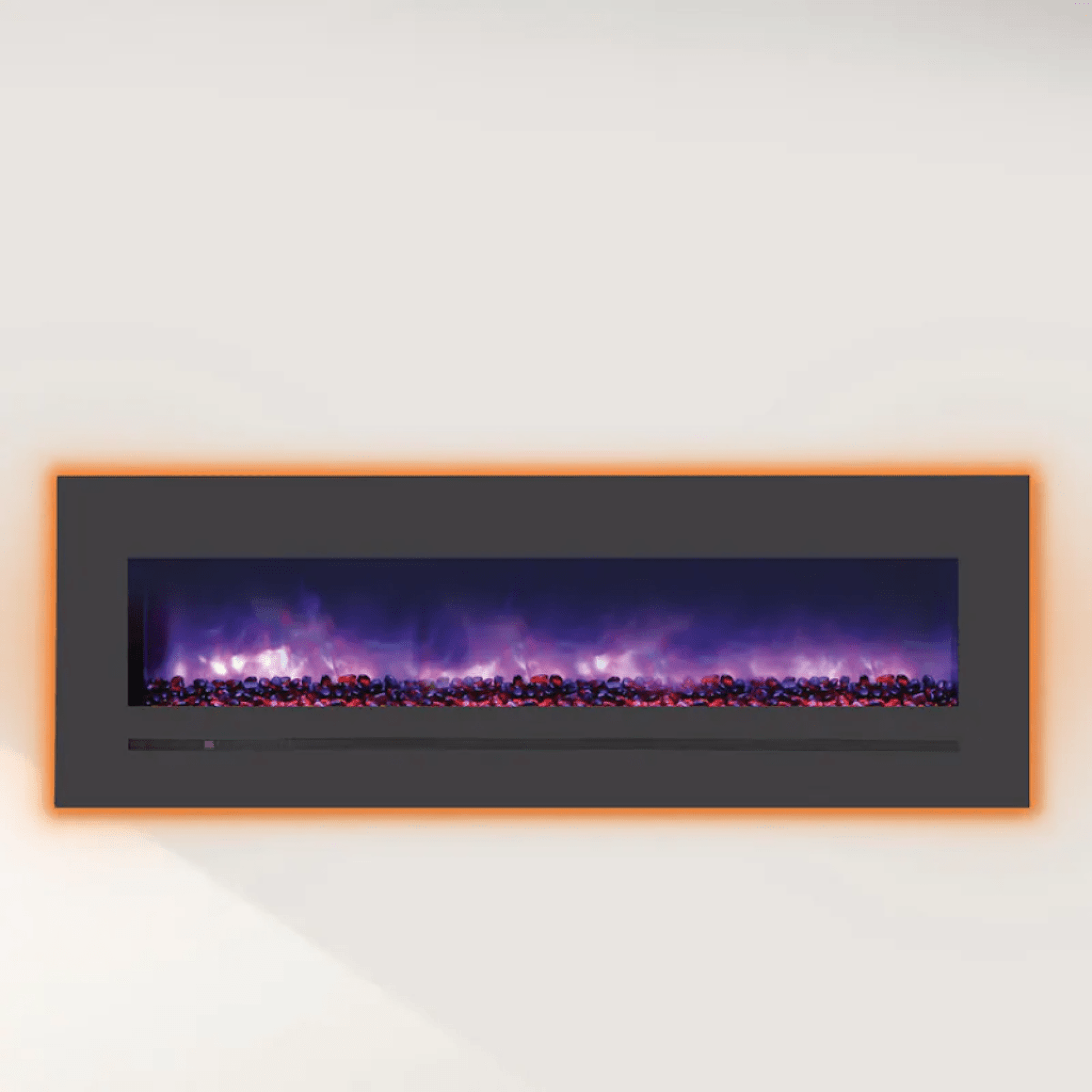 Sierra Flame by Amantii 60" Wall Mount/Flush Mount Electric Fireplace with Deep Charcoal Colored Steel Surround