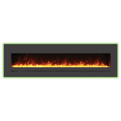 Sierra Flame by Amantii 72" Wall Mount/Flush Mount Electric Fireplace with Deep Charcoal Colored Steel Surround