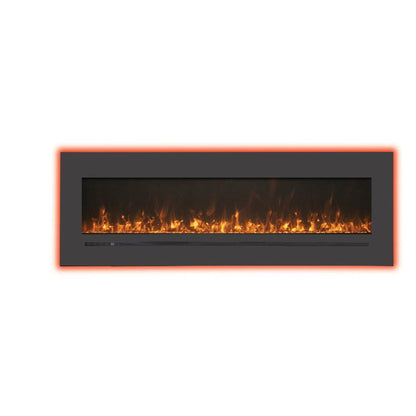 Sierra Flame by Amantii 26" Wall Mount/Flush Mount Electric Fireplace With Deep Charcoal Colored Steel Surround and Glass Media