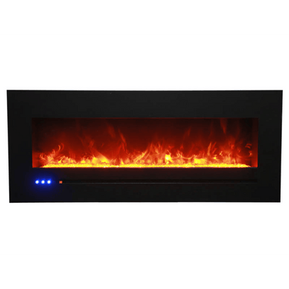 Sierra Flame by Amantii 26" Wall Mount/Flush Mount Electric Fireplace With Deep Charcoal Colored Steel Surround and Glass Media
