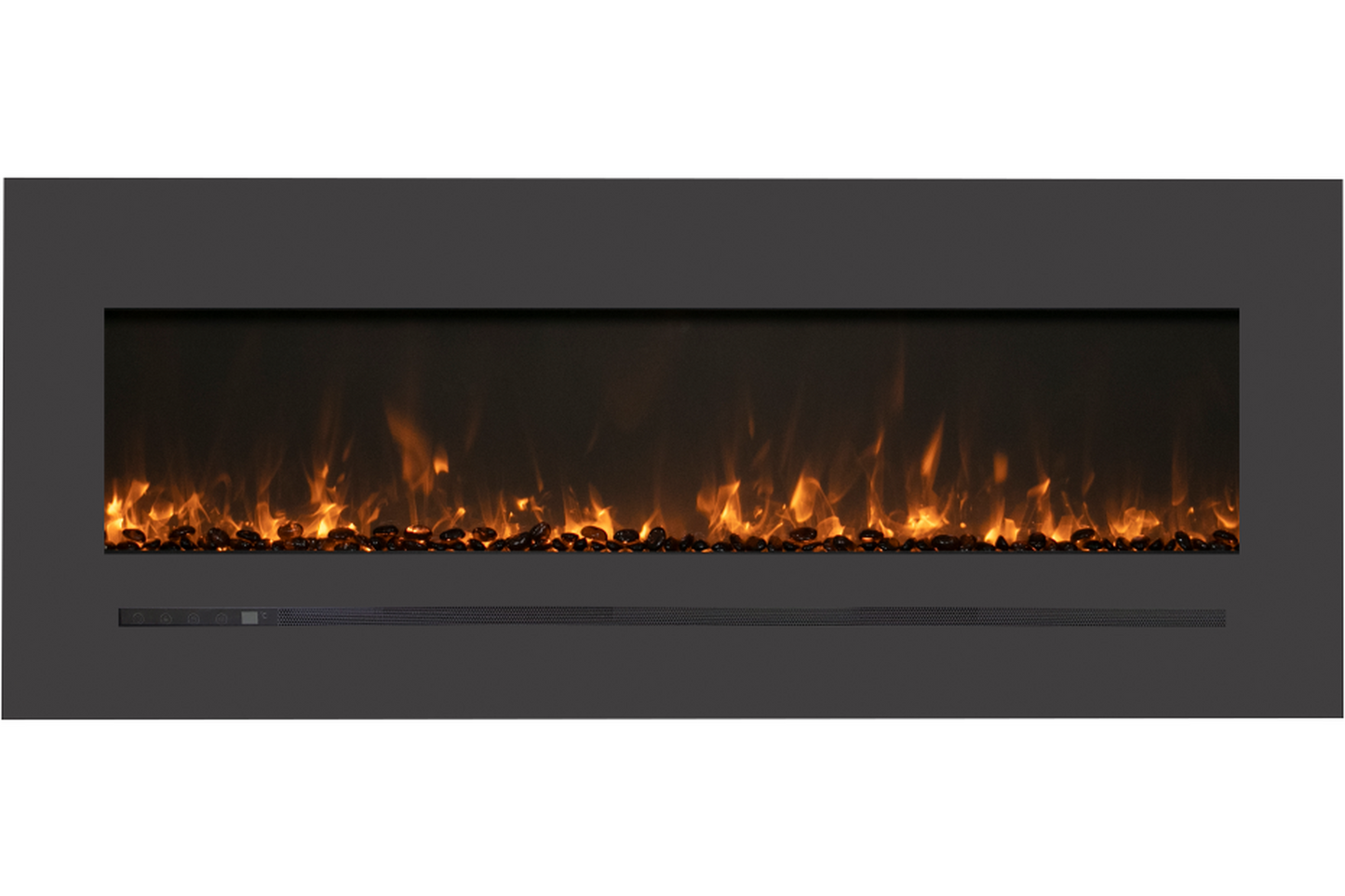 Sierra Flame by Amantii 26" Wall Mount/Flush Mount Electric Fireplace With Deep Charcoal Colored Steel Surround and Glass Media