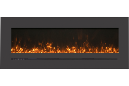 Sierra Flame by Amantii 26" Wall Mount/Flush Mount Electric Fireplace With Deep Charcoal Colored Steel Surround and Glass Media