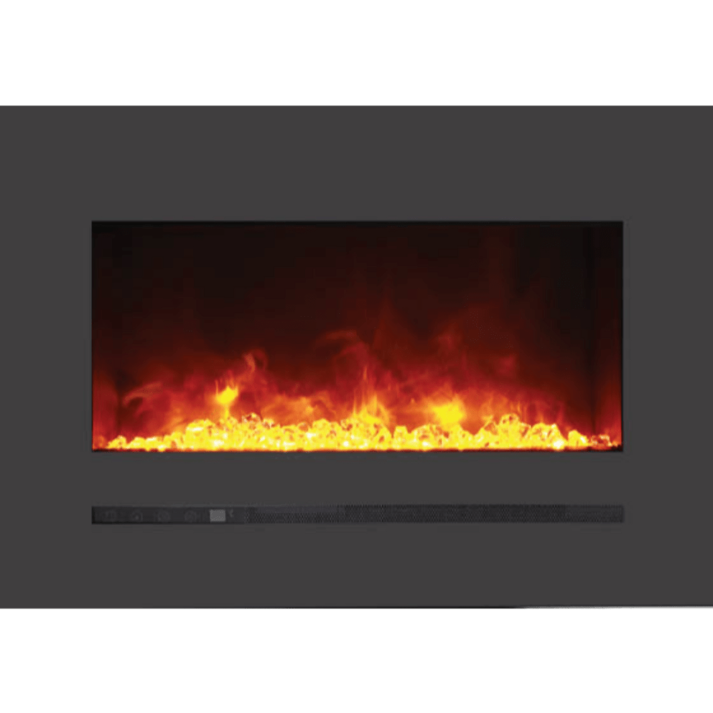 Sierra Flame by Amantii 26" Wall Mount/Flush Mount Electric Fireplace With Deep Charcoal Colored Steel Surround and Glass Media