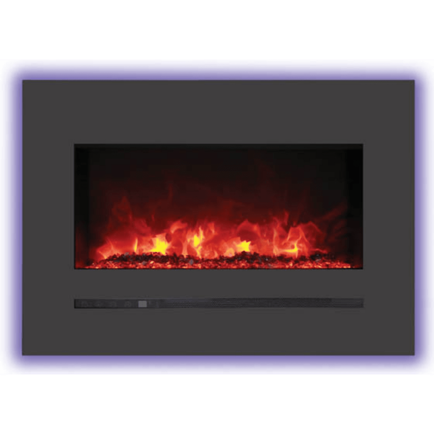 Sierra Flame by Amantii 26" Wall Mount/Flush Mount Electric Fireplace With Deep Charcoal Colored Steel Surround and Glass Media