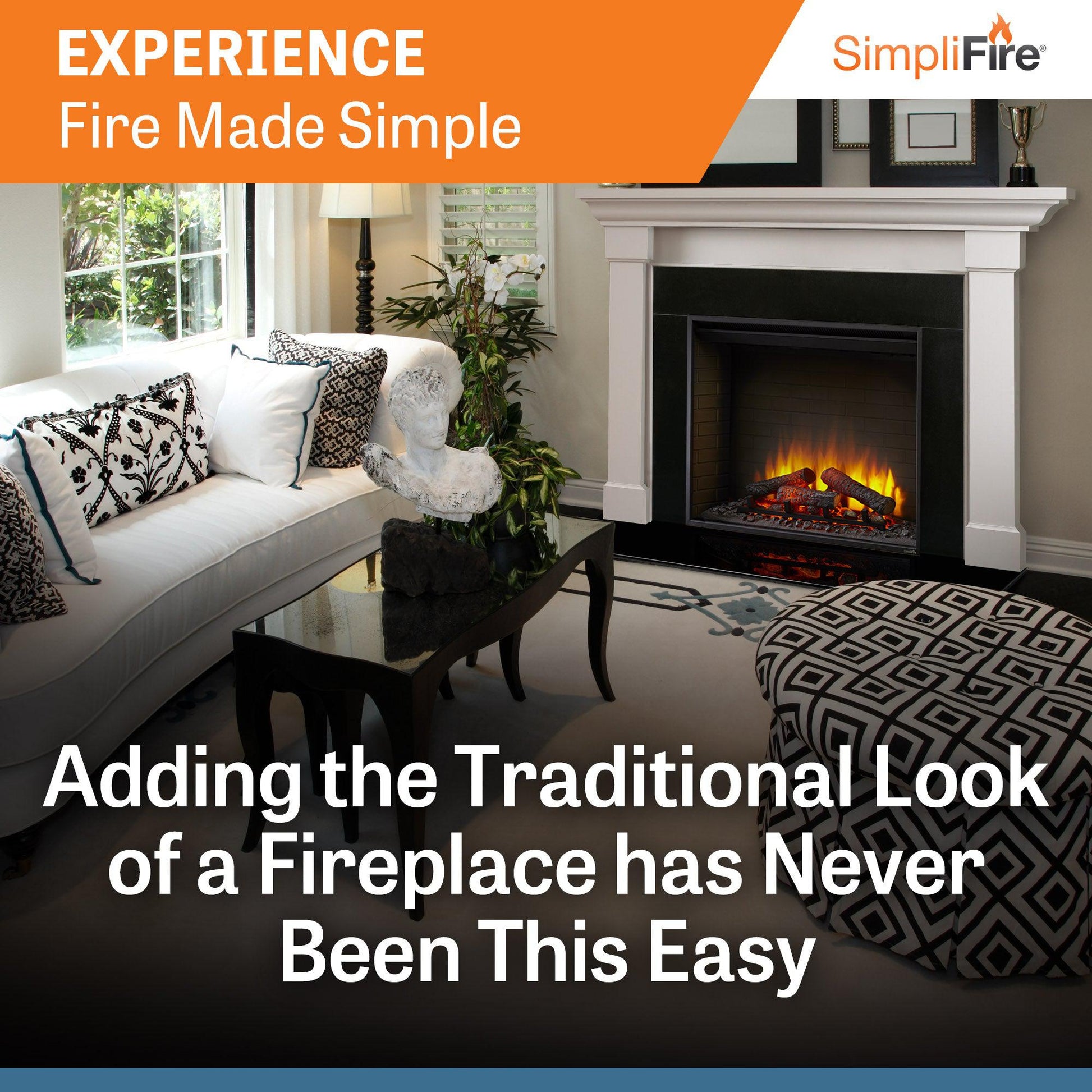 SimpliFire 36" Traditional Electric Built-In Fireplace