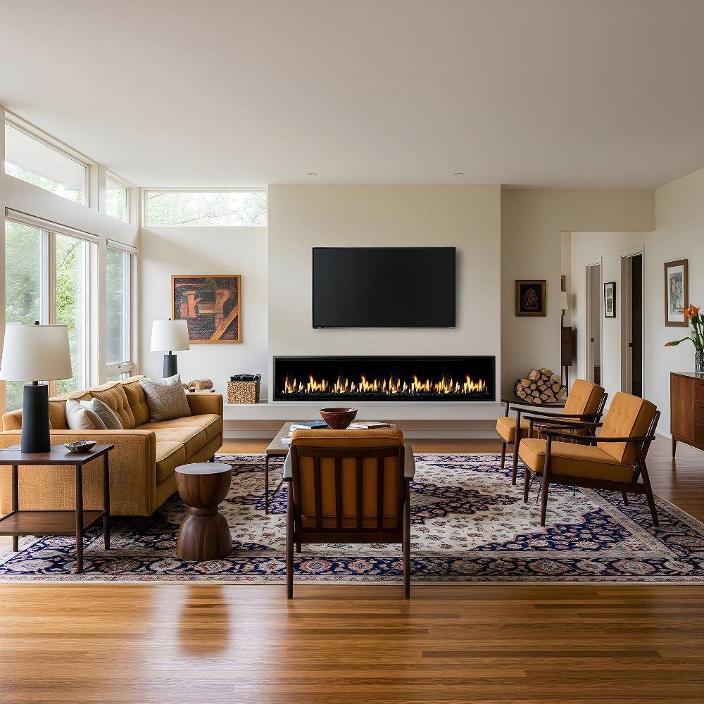 SimpliFire Allusion Edge 100" Linear Electric Recessed Fireplace