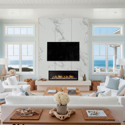 SimpliFire Allusion Edge 60" Linear Electric Recessed Fireplace
