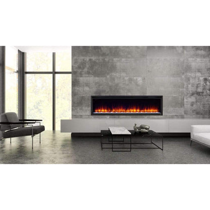 SimpliFire Allusion Platinum 60" Linear Electric Recessed Fireplace