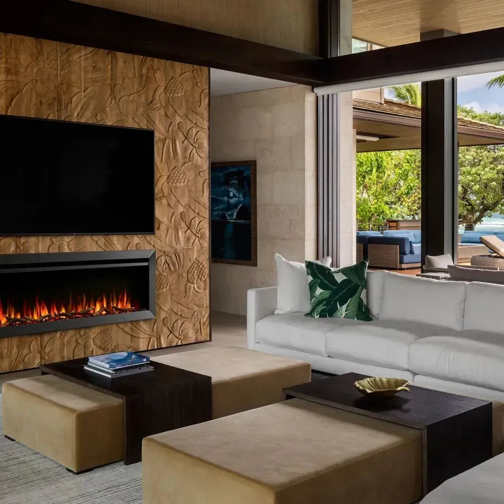 SimpliFire Allusion Slim 50" Linear Electric Recessed Fireplace