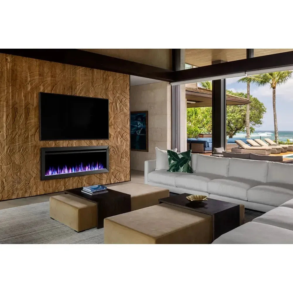 SimpliFire Allusion Slim 50" Linear Electric Recessed Fireplace