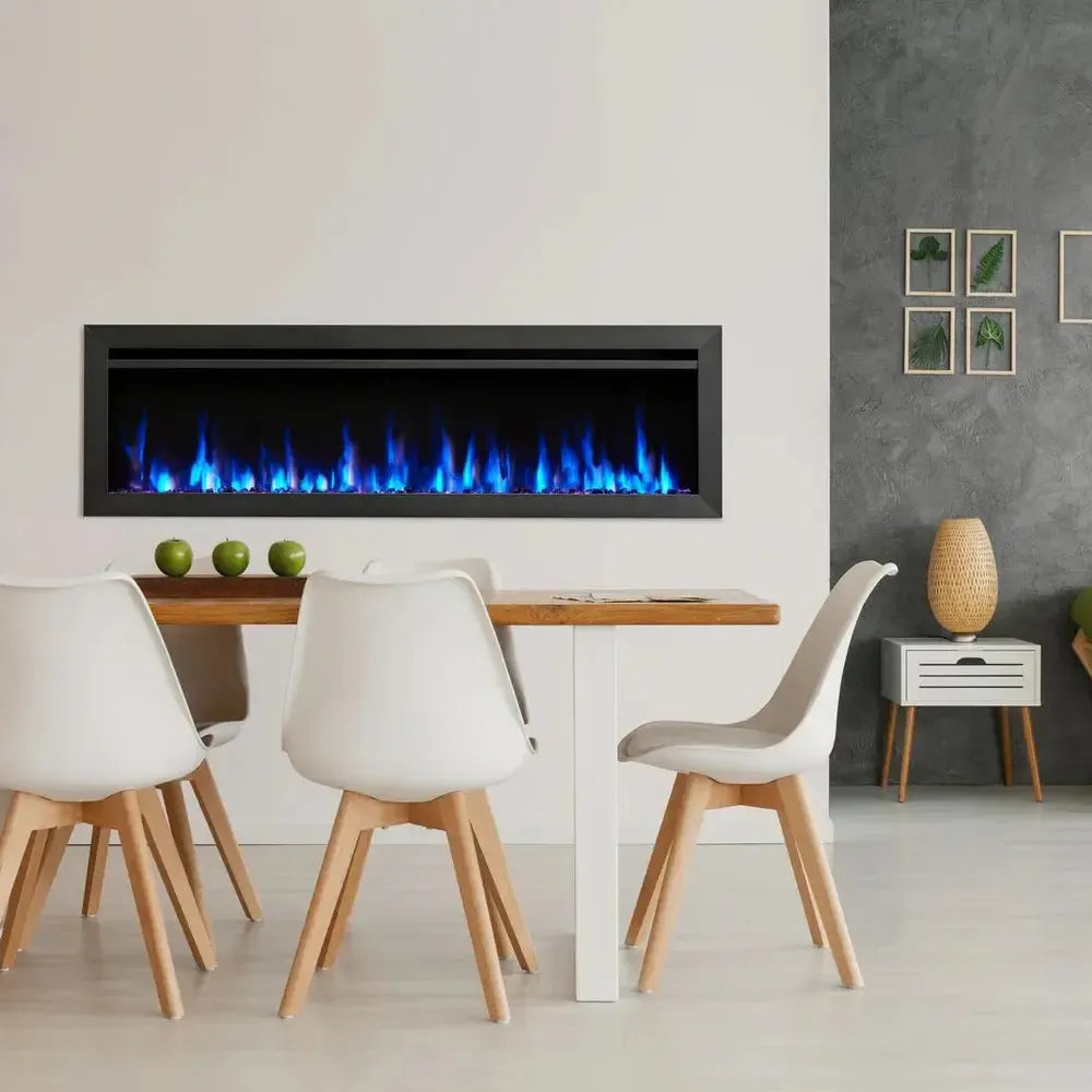 SimpliFire Allusion Slim 60" Linear Electric Recessed Fireplace