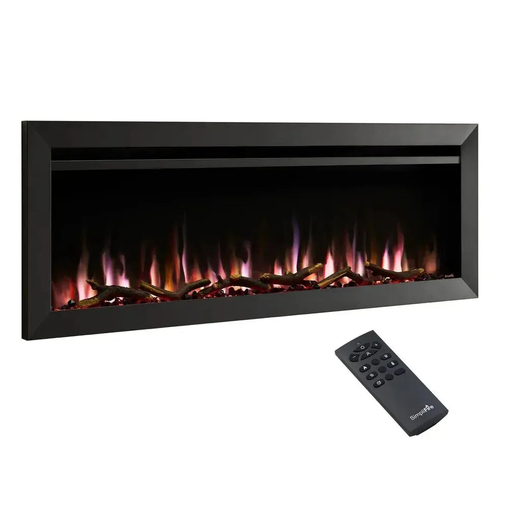 SimpliFire Allusion Slim 60" Linear Electric Recessed Fireplace