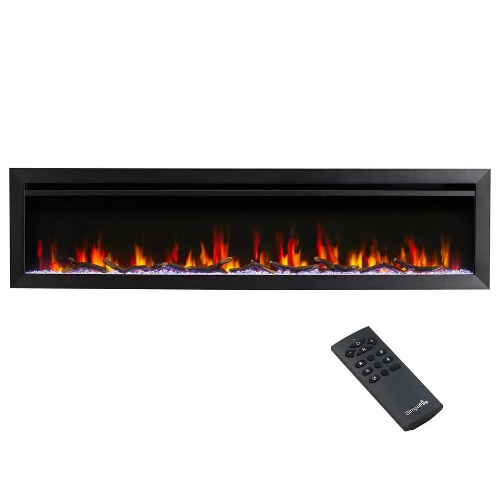 SimpliFire Allusion Slim 72" Linear Electric Recessed Fireplace