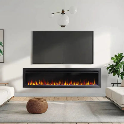 SimpliFire Allusion Slim 72" Linear Electric Recessed Fireplace