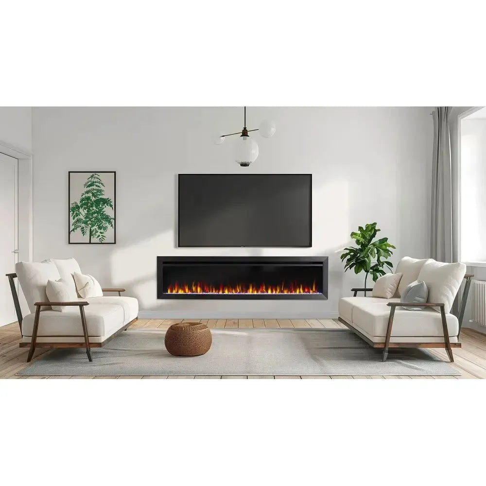 SimpliFire Allusion Slim 72" Linear Electric Recessed Fireplace