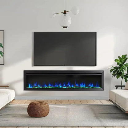 SimpliFire Allusion Slim 72" Linear Electric Recessed Fireplace