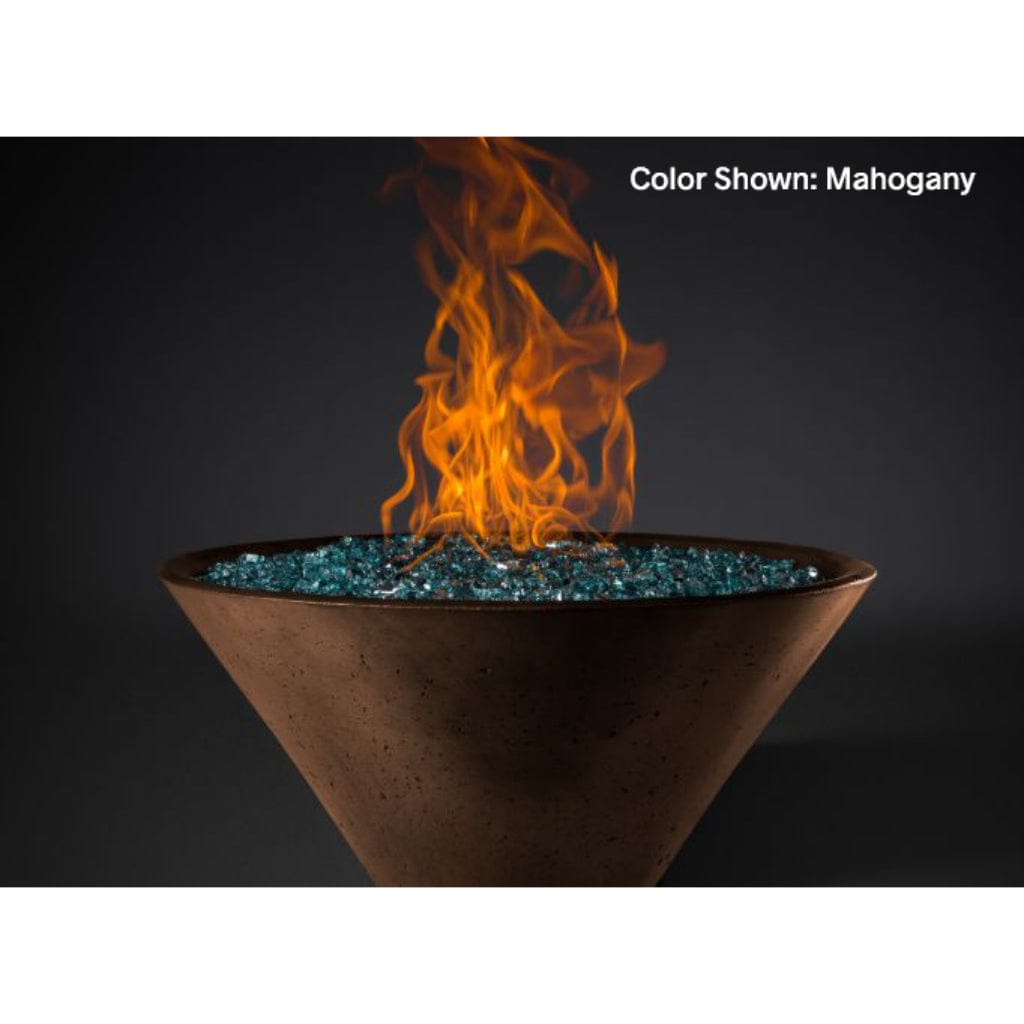 Natural Gas / Electronic Ignition Burner / Mahogany Slick Rock Concrete 29" Conical Ridgeline Gas Fire Bowl