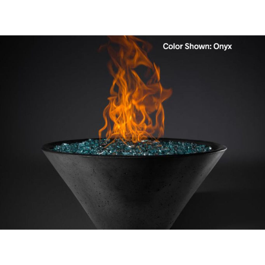 Natural Gas / Electronic Ignition Burner / Onyx Slick Rock Concrete 29" Conical Ridgeline Gas Fire Bowl