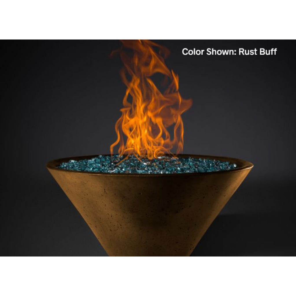 Natural Gas / Electronic Ignition Burner / Rust Buff Slick Rock Concrete 29" Conical Ridgeline Gas Fire Bowl